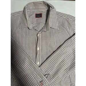 UNTUCKit Mens Large Gingham Checkered Button Down Long Sleeve Shirt